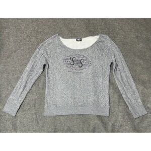 Speed and Strength Women XL Sweatshirt Smokin Aces Graphic Grey Heather Scoop